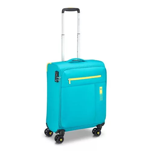 Trolley Roncato morbido con 4 ruote e chiusura TSA per viaggi pratici Turchese TU | Giò Fashion