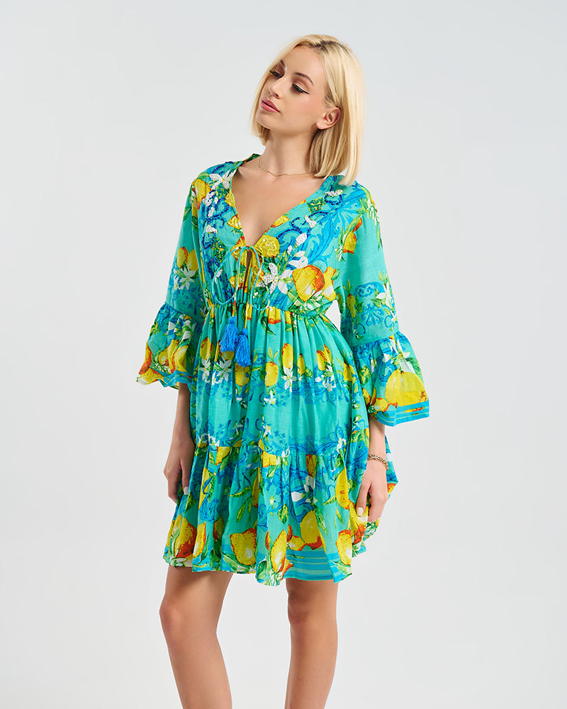 Ble Resort Collection Kaftan Corto Limoni