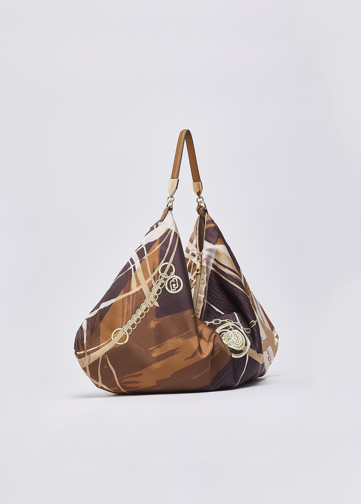 Borsa a spalla Liu Jo grande morbida con chiusura zip e manico regolabile Marrone TU | Giò Fashion