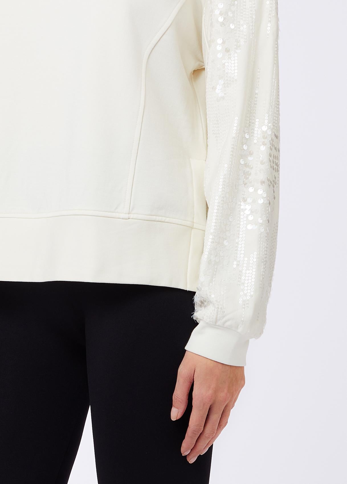 Liu Jo Felpa Donna con Scollo a V e Paillettes