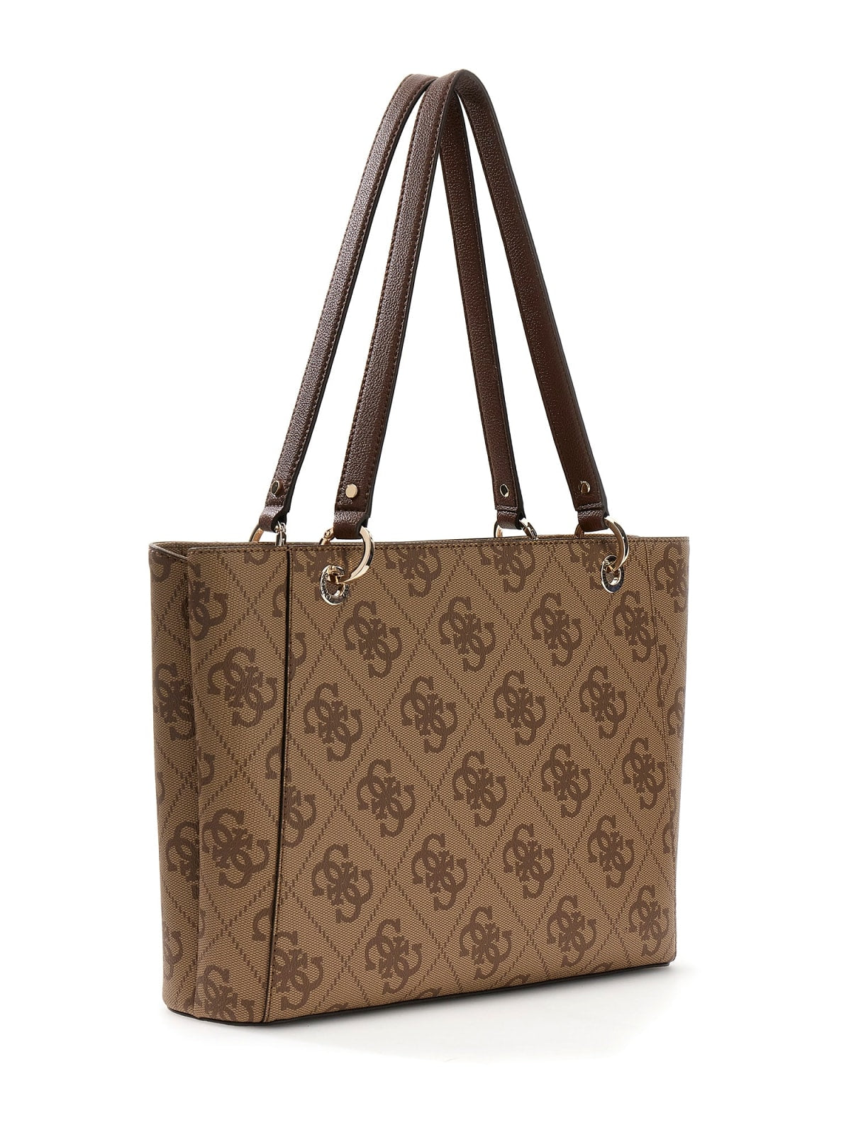 Shopping bag Guess donna logo all over con charm e manici a spalla