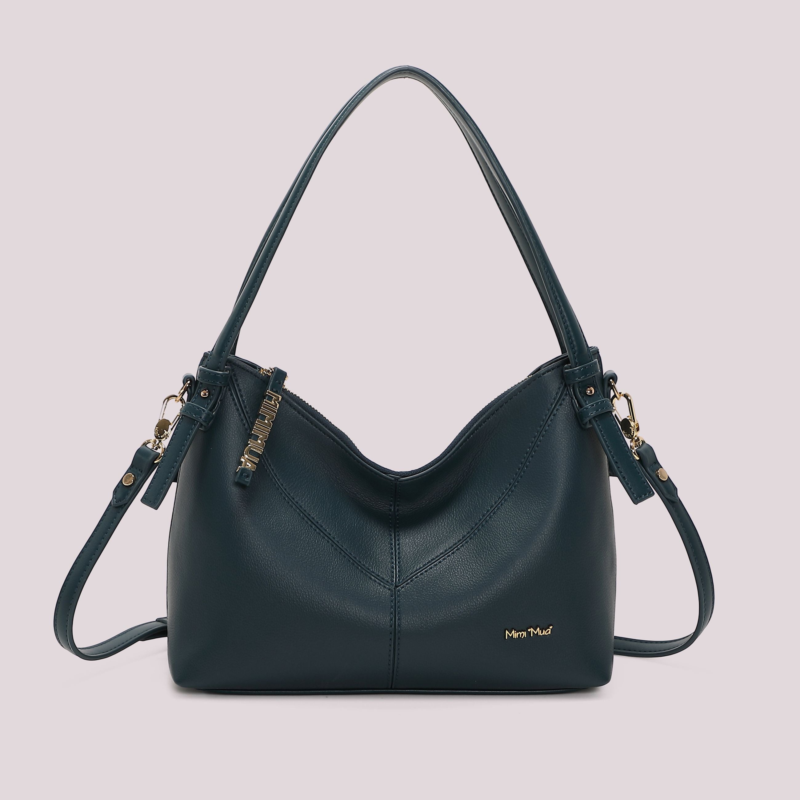 Borsa a Spalla Donna Mimi Mua con Dettaglio Logo sulla Zip