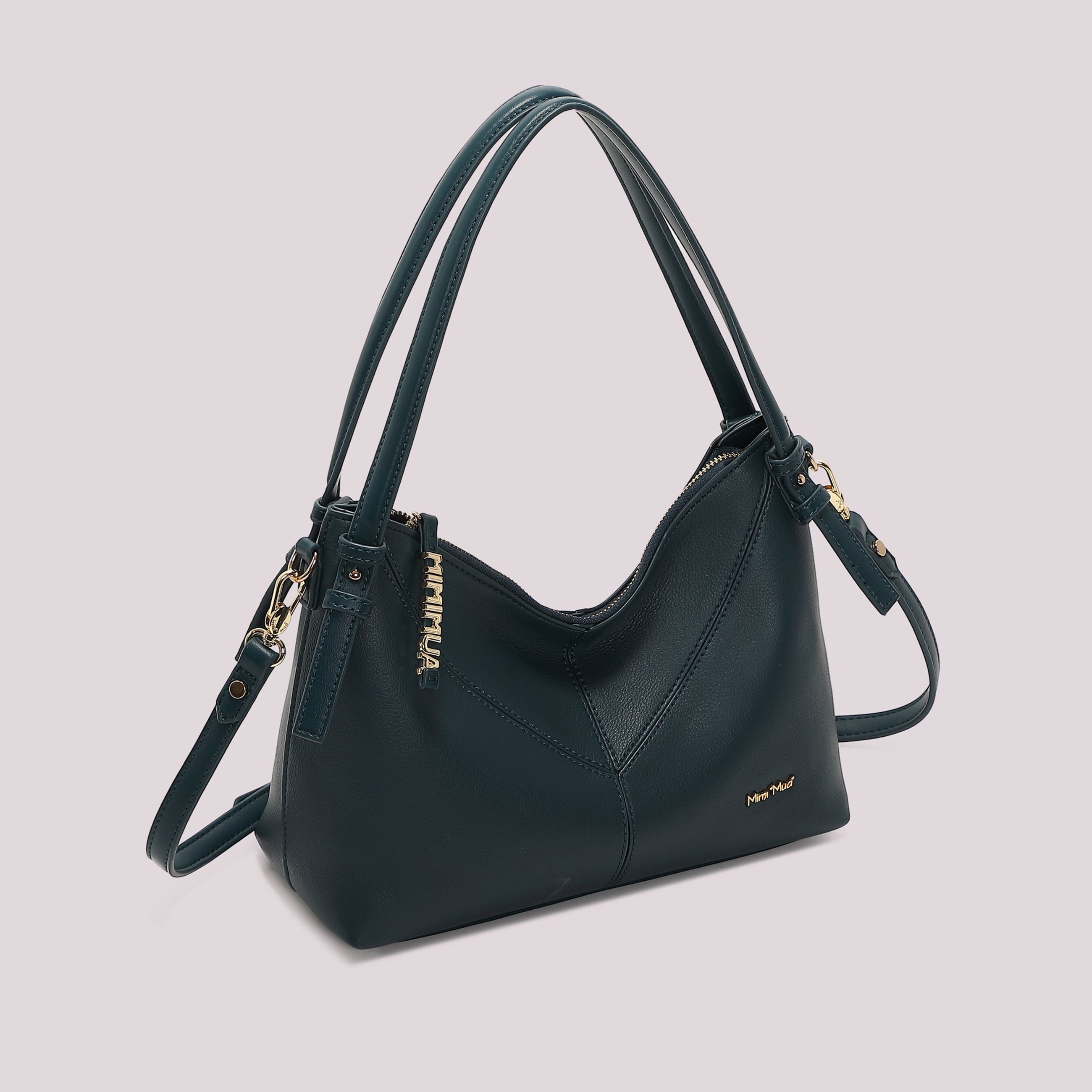 Borsa a Spalla Donna Mimi Mua con Dettaglio Logo sulla Zip