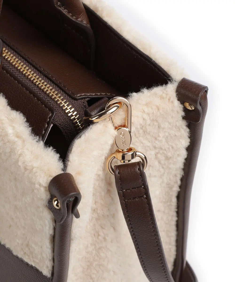 Borsa a mano Liu Jo in shearling con logo Marrone TU | Giò Fashion