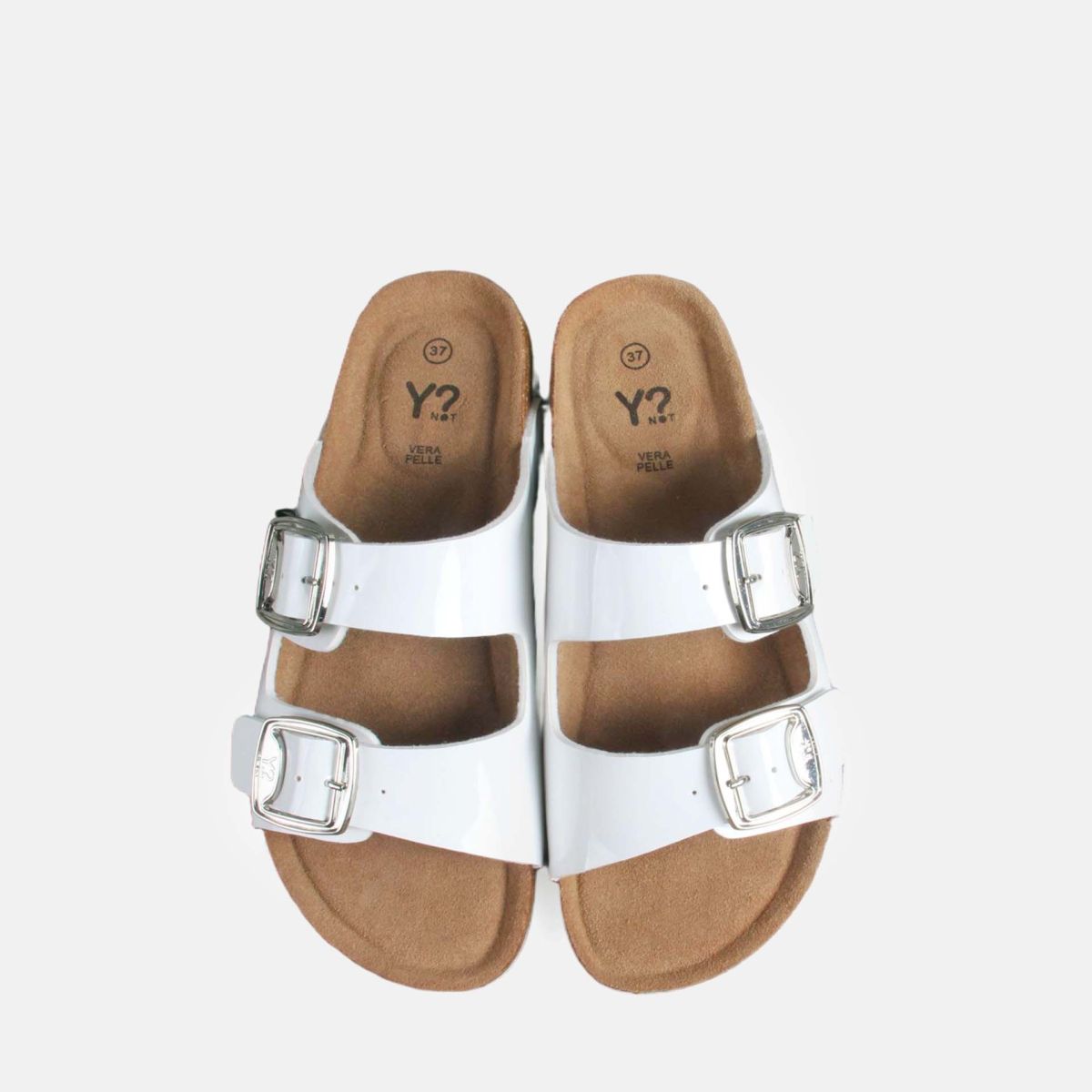 Ciabatte donna Y Not doppia fascia con fibbie regolabili stile comfort moderno Bianco 41 | Giò Fashion