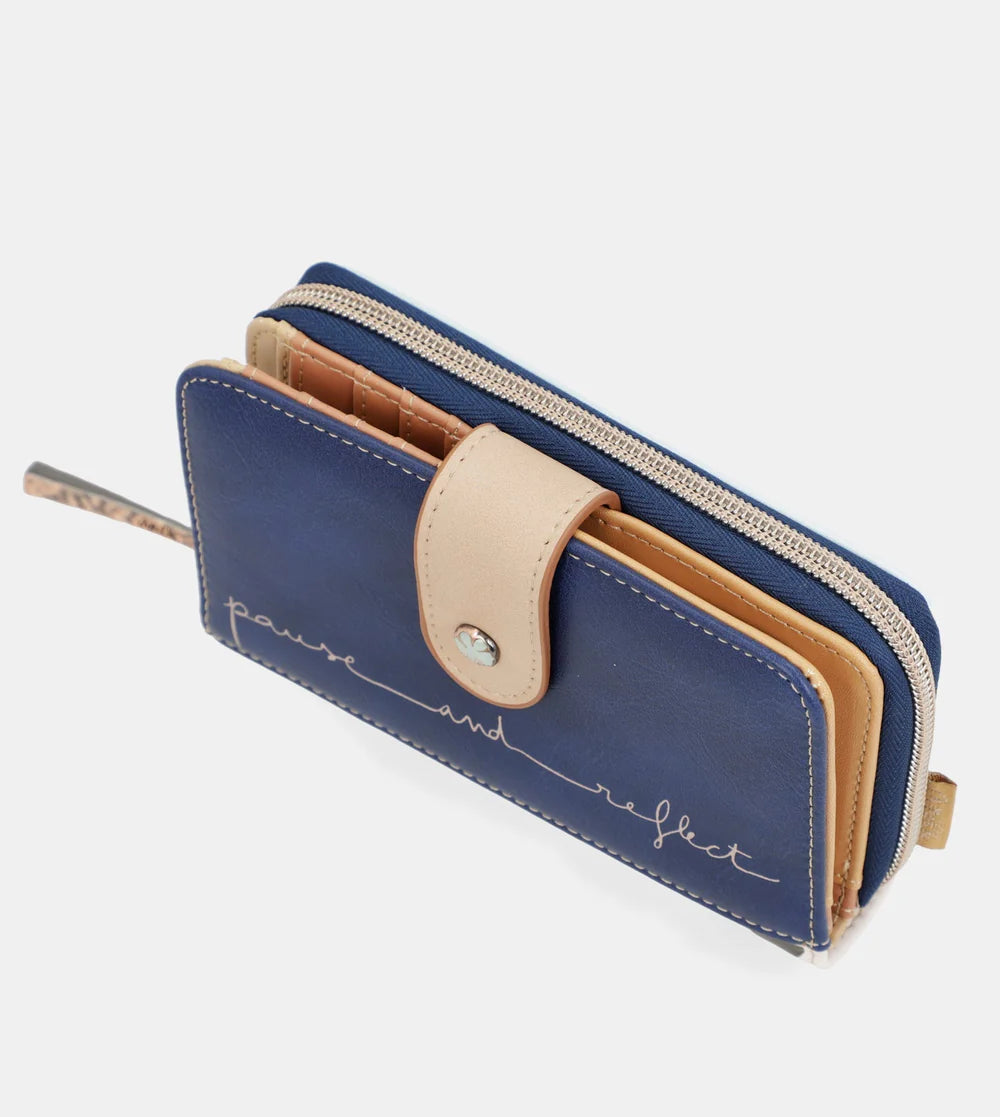 Portafoglio Anekke Sunrise Coin con doppio scomparto e zip Blu TU | Giò Fashion