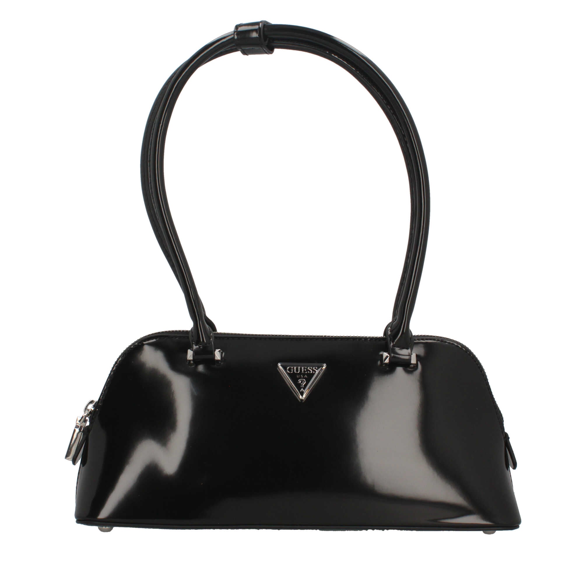 Borsa a spalla con manici rigidi e chiusura zip Guess NERO TU | Giò Fashion