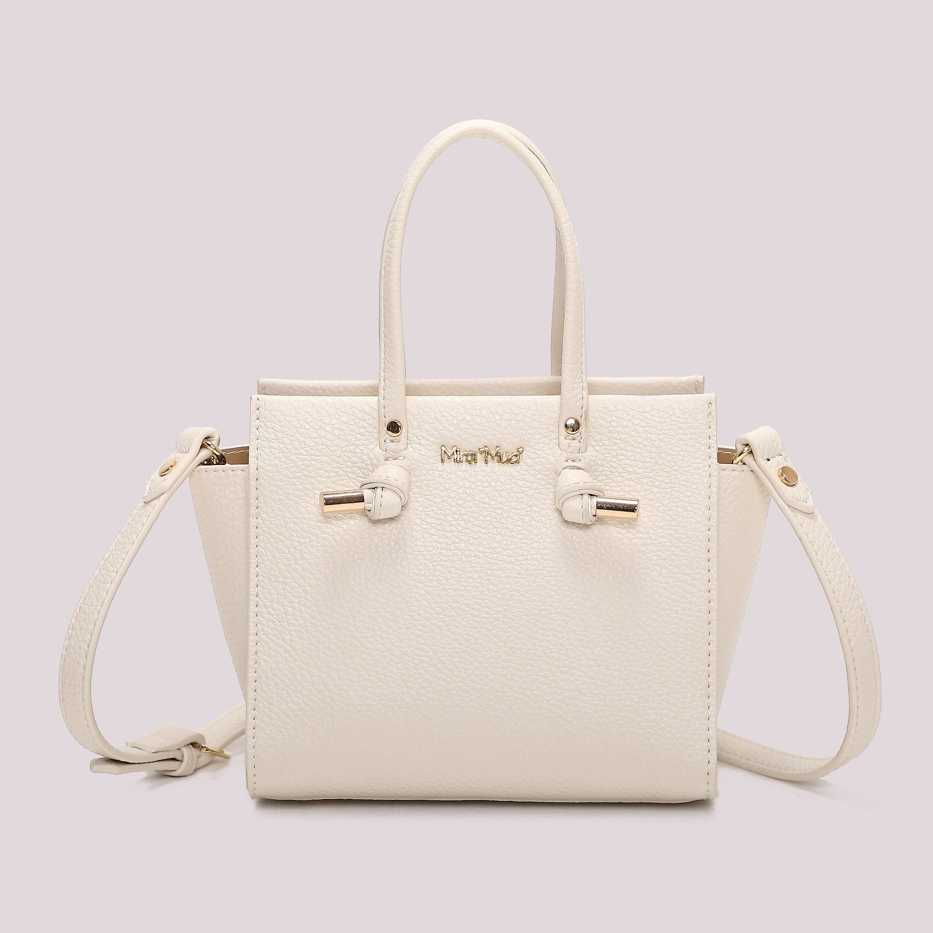 Borsa tote donna beige Mimi Mua con manici lunghi e tracolla PANNA TU | Giò Fashion