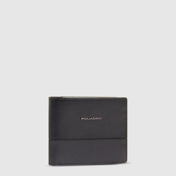 Portafoglio Piquadro in pelle con portamonete e portacarte Nero TU | Giò Fashion