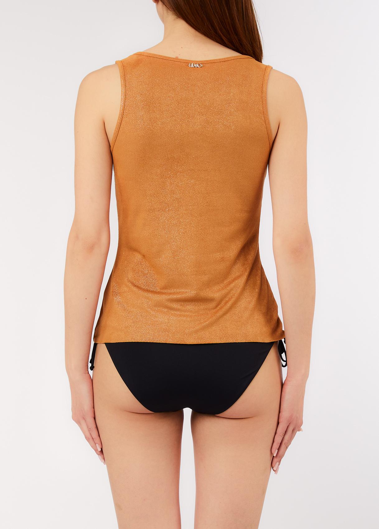 Top Liu Jo Donna con Effetto Laminato e Scollo Arrotondato