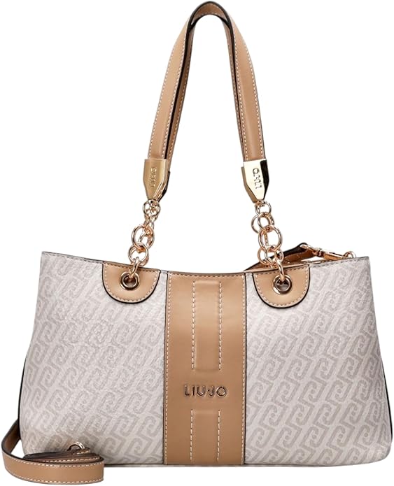 Borsa a Spalla Liu Jo con Logo All Over e Dettagli Catena