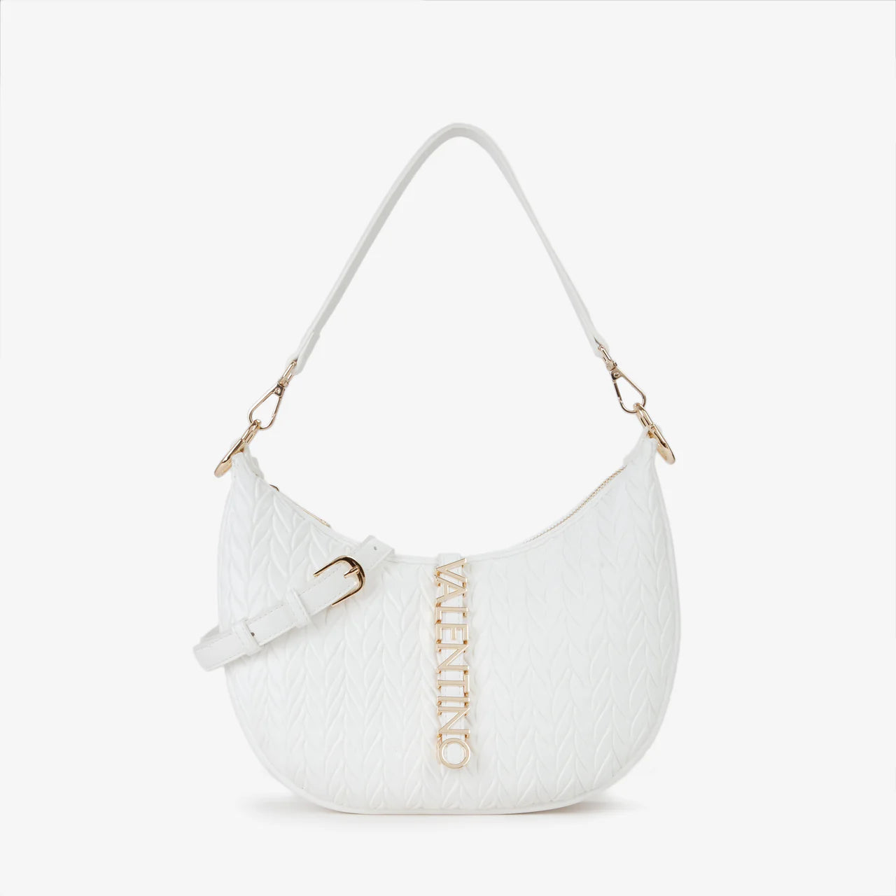 Valentino borsa hobo donna trapuntata con logo Bianco TU | Giò Fashion