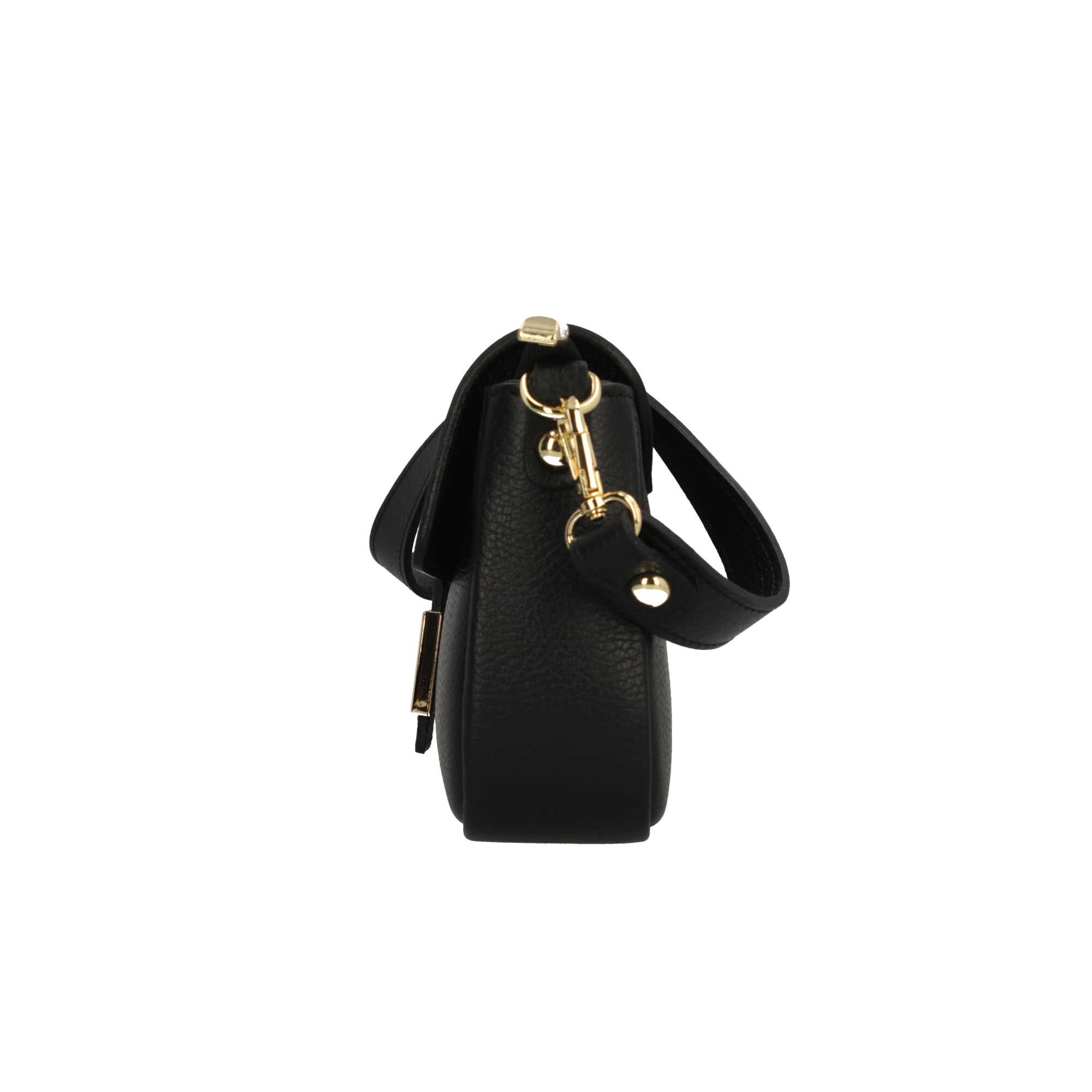 Borsa a tracolla in vera pelle martellata Made in Italy Nero TU | Giò Fashion