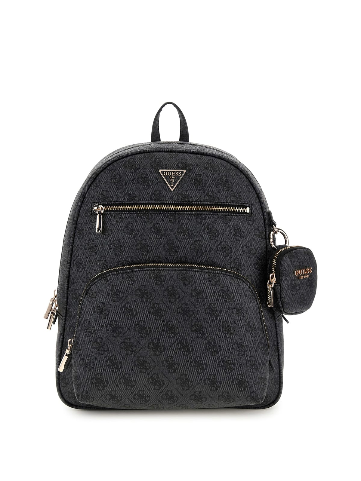 Zaino Guess donna logo all over con tasche e charm removibile