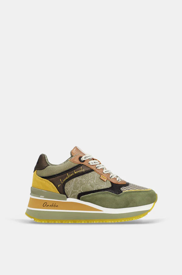 Sneakers donna Anekke con suola platform e inserti decorativi VERDE 41 | Giò Fashion