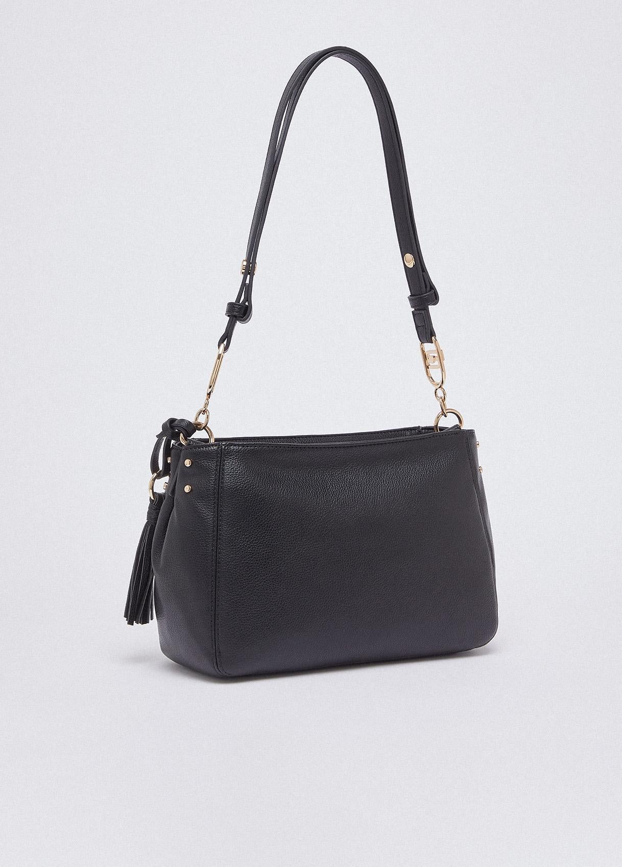 Borsa a spalla Liu Jo da donna elegante con tracolla regolabile e dettaglio charm NERO TU | Giò Fashion