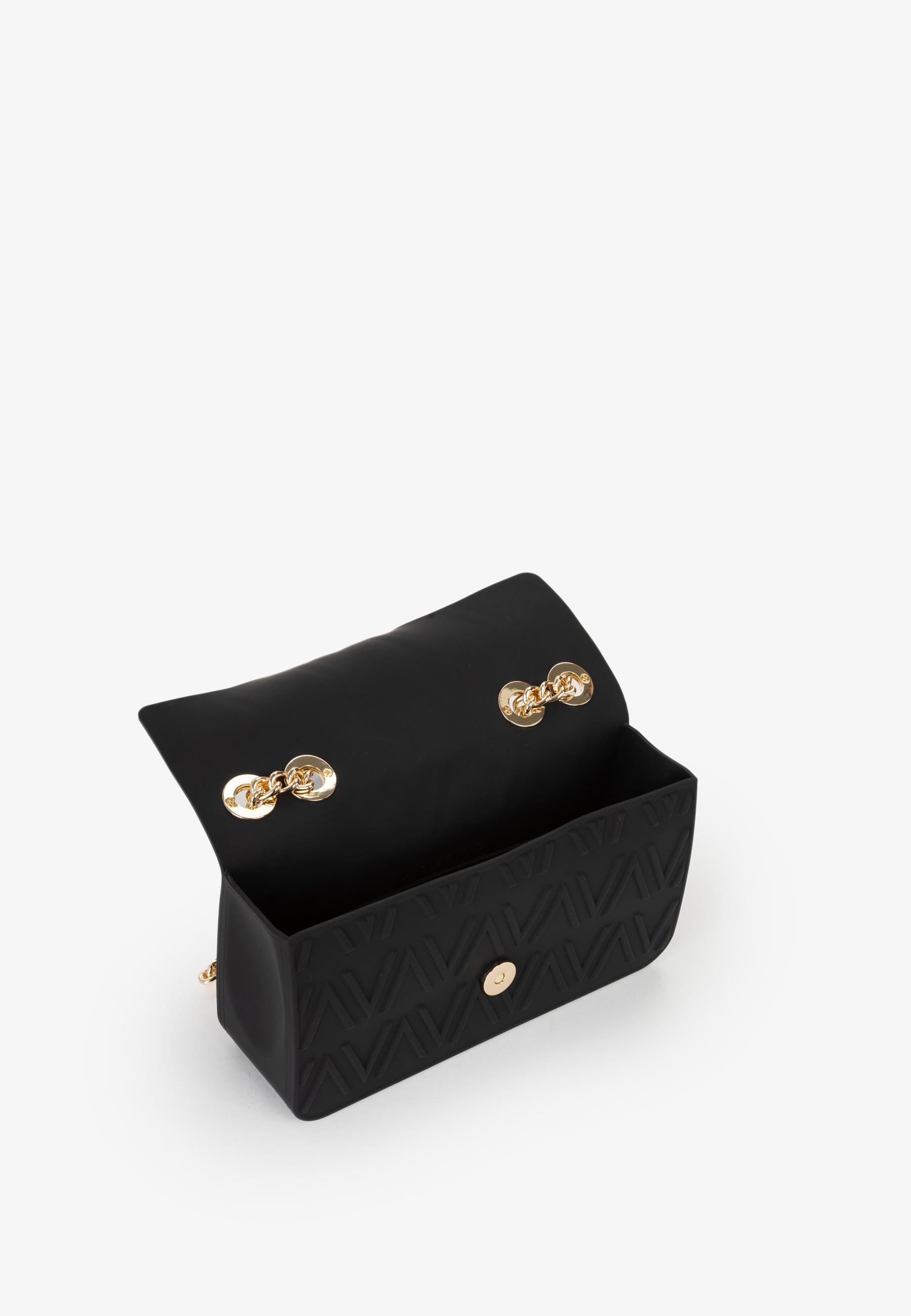 Borsa a spalla Mario Valentino con catena dorata e logo frontale iconico Nero TU | Giò Fashion