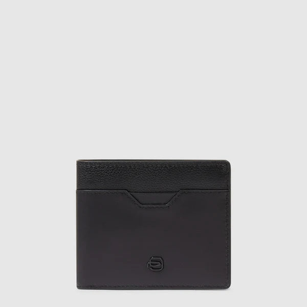 Portafoglio uomo Piquadro compatto in pelle con porta monete NERO TU | Giò Fashion