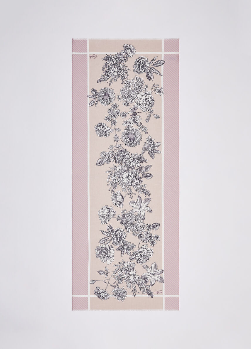 Sciarpa Liu Jo elegante con stampa decorativa e finitura leggera Rosa TU | Giò Fashion