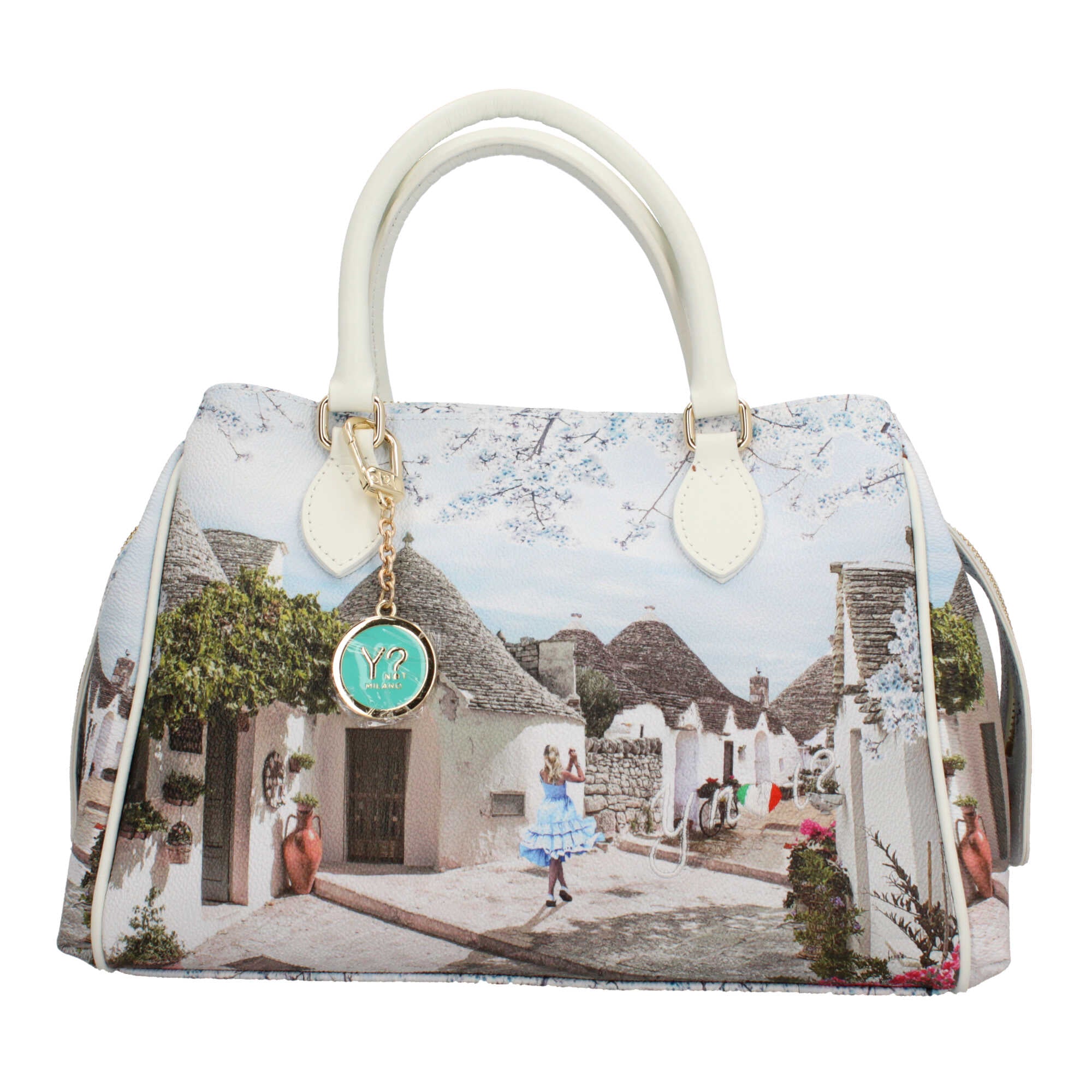 Borsa YNot Milano a mano con stampa ALICE IN TRULLI TU | Giò Fashion