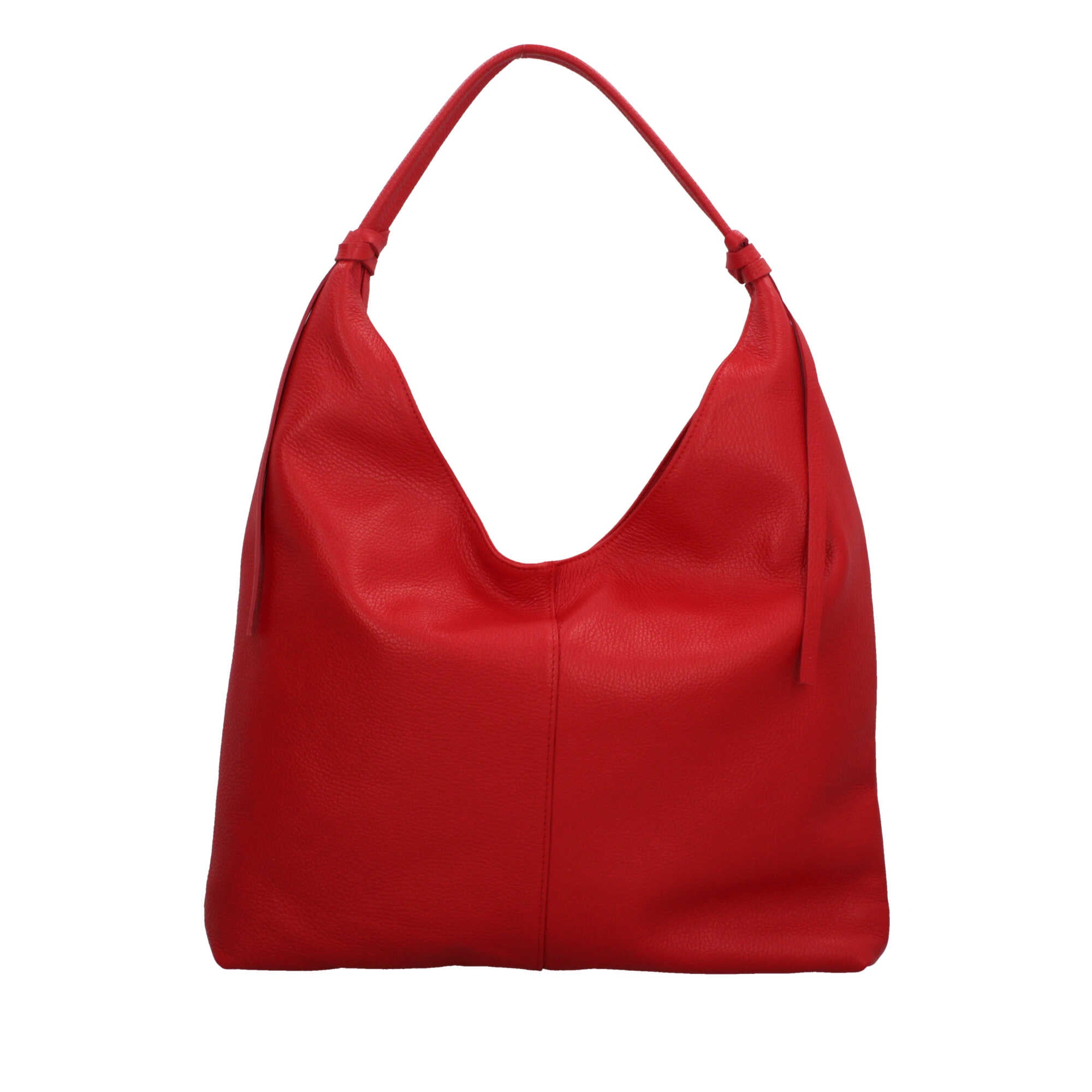 Borsa a spalla in pelle martellata Made in Italy dal taglio morbido