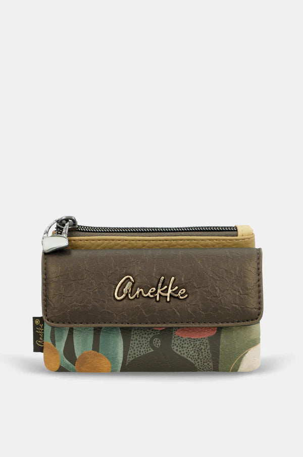 Portafoglio donna Anekke compatto con zip e porta monete VERDE TU | Giò Fashion