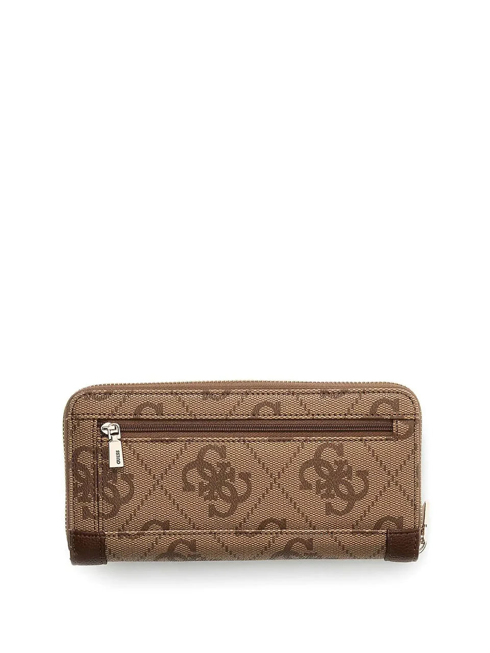 Portafoglio lungo Guess donna logo all over con dettaglio frontale metallico TAUPE LOGO TU | Giò Fashion
