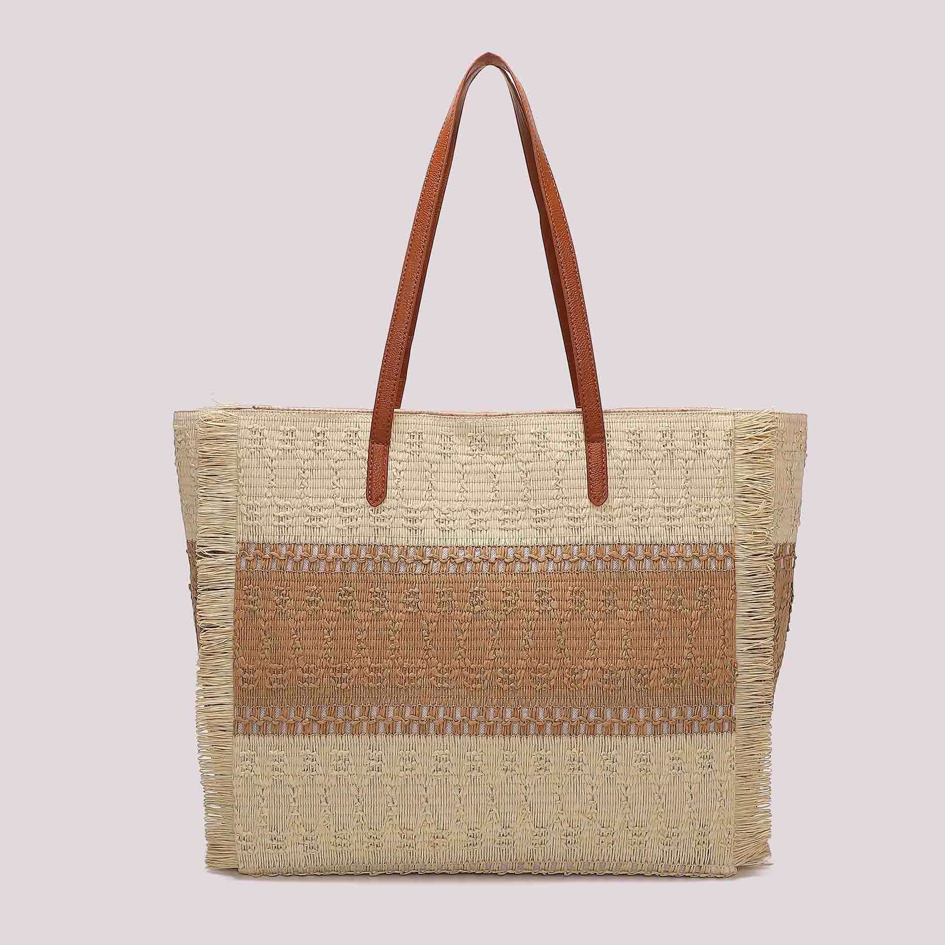 Mimi Mua shopper mare intrecciata con manici lunghi