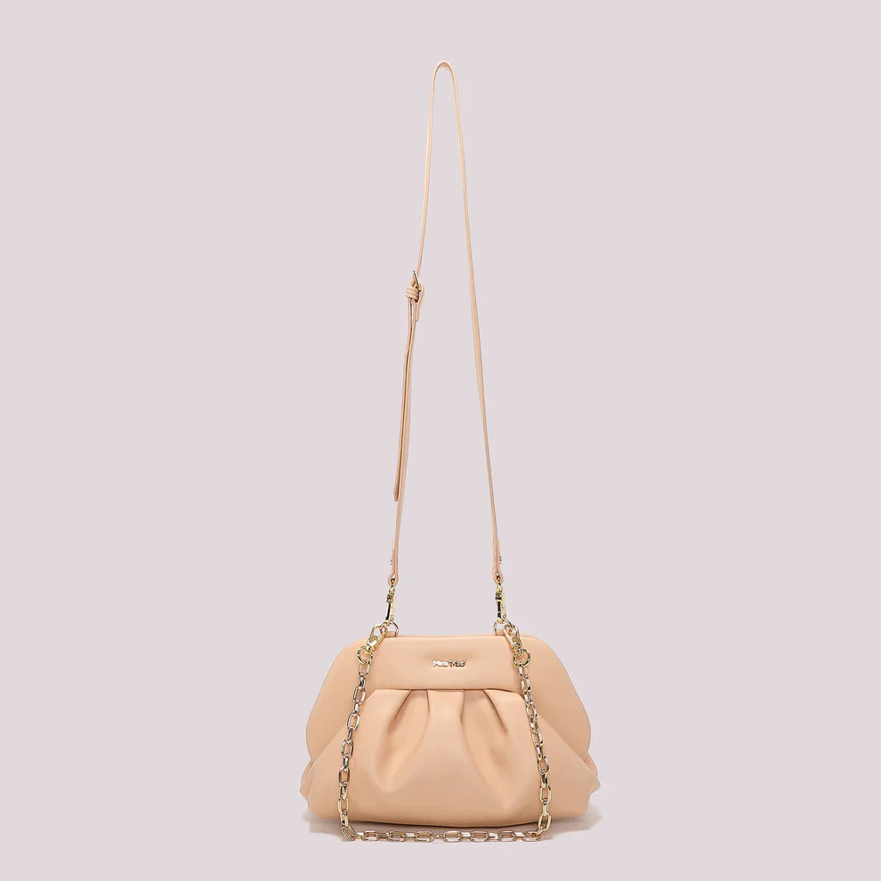 Borsa a Tracolla Donna Mimi Mua con Catena Design Morbido Elegante Cipria TU | Giò Fashion