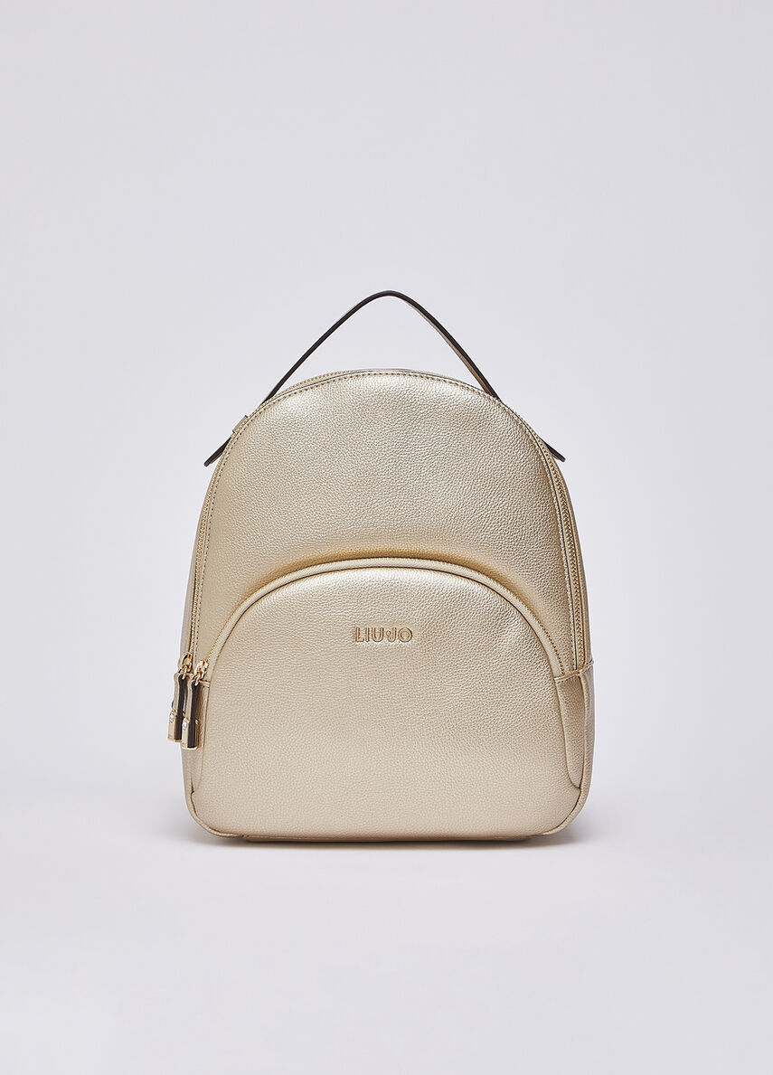 Zaino Liu Jo elegante con tasca frontale e chiusura zip Oro TU | Giò Fashion