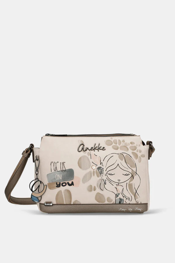 Borsa tracolla donna Anekke con zip e tracolla regolabile Beige TU | Giò Fashion