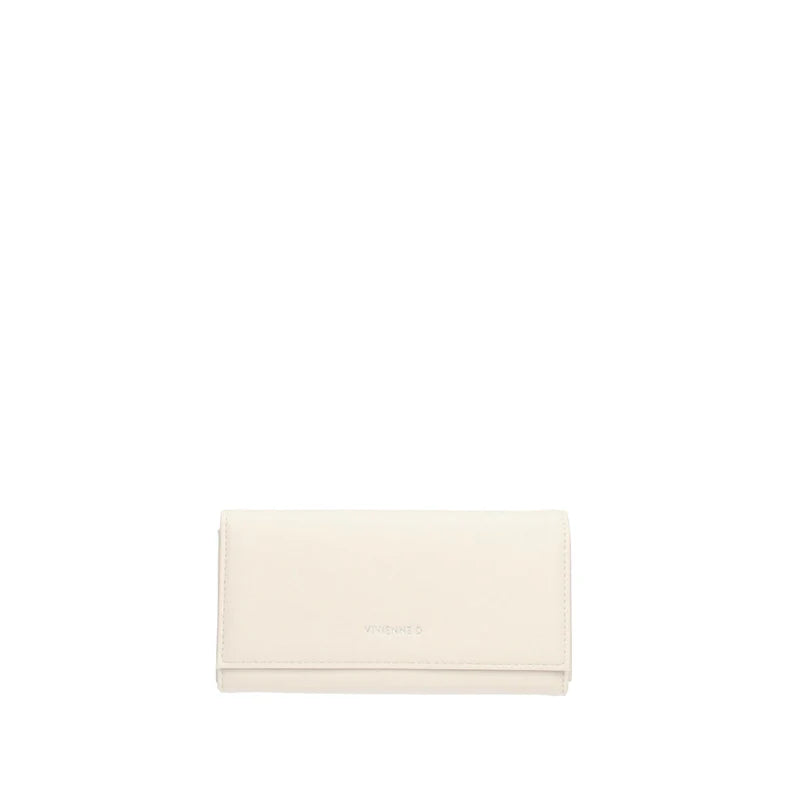 Portafoglio Vivienne D donna elegante con patta design raffinato Bianco TU | Giò Fashion