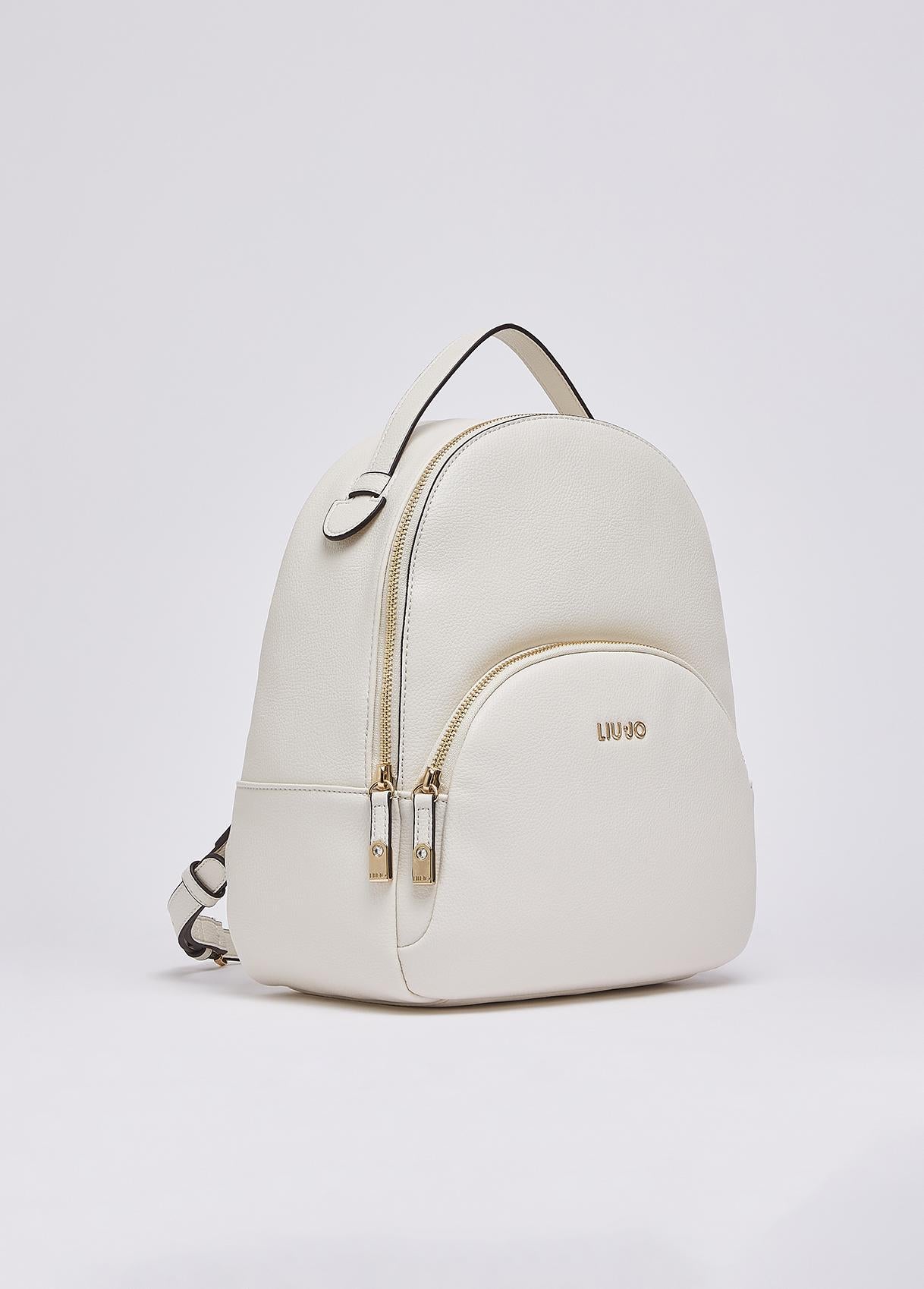 Zaino Liu Jo elegante con tasca frontale e chiusura zip Cream TU | Giò Fashion