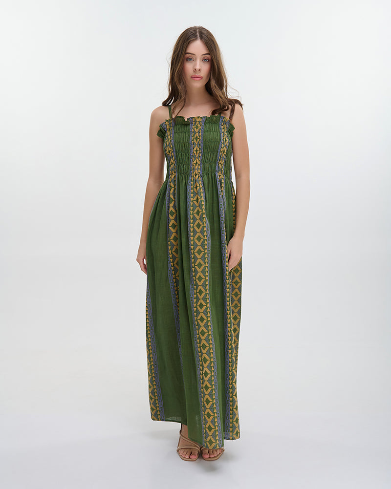 Ble Resort Collection Abito Lungo Senza Maniche con Dettagli Ricamati