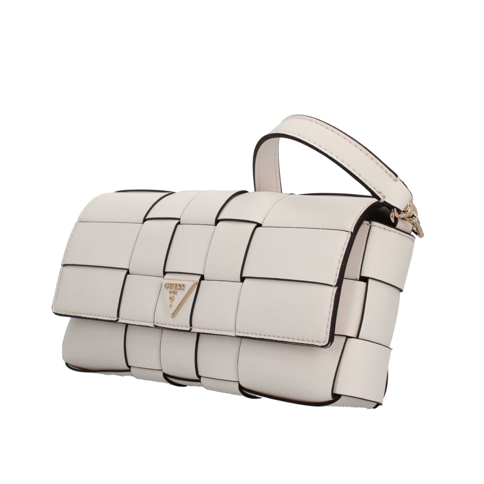 Borsa a spalla Guess intrecciata con logo frontale Beige TU | Giò Fashion