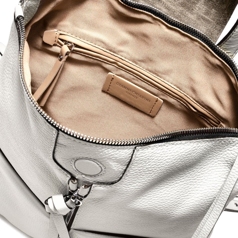 Zaino Gianni Chiarini Giada in pelle con zip frontale Beige TU | Giò Fashion