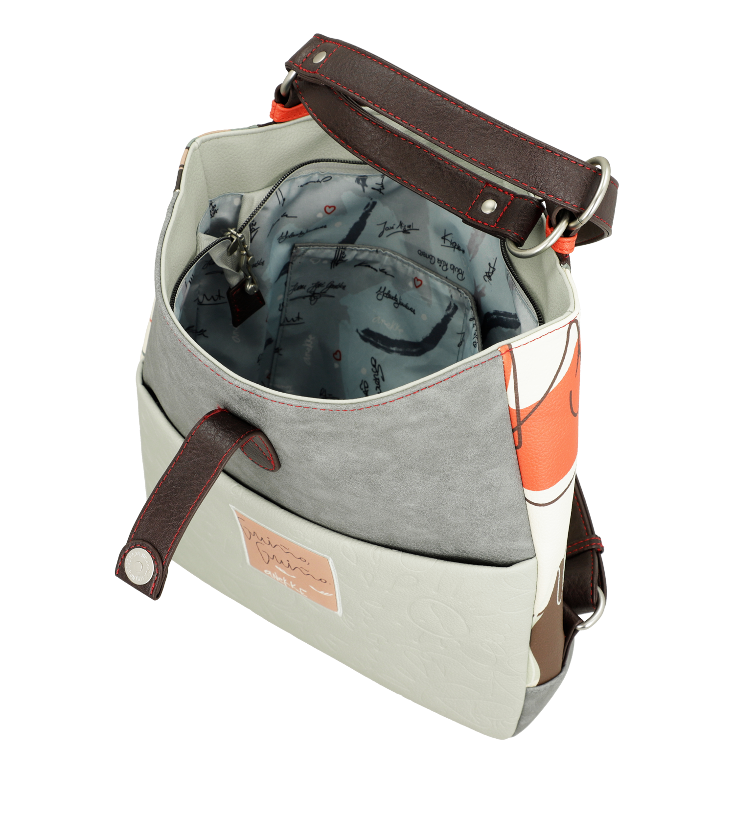 Borsa Anekke versatile con doppio utilizzo e design artistico Bianco TU | Giò Fashion