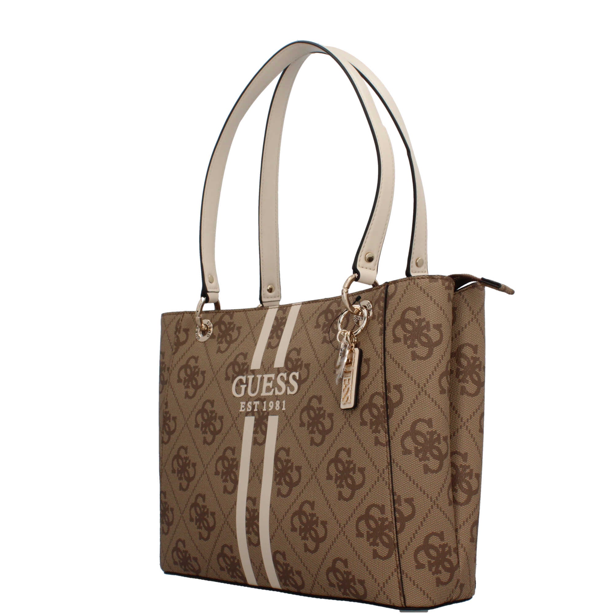 Guess Tote Noelle 4G logo shopper elegante da donna BEIGE LOGO TU | Giò Fashion