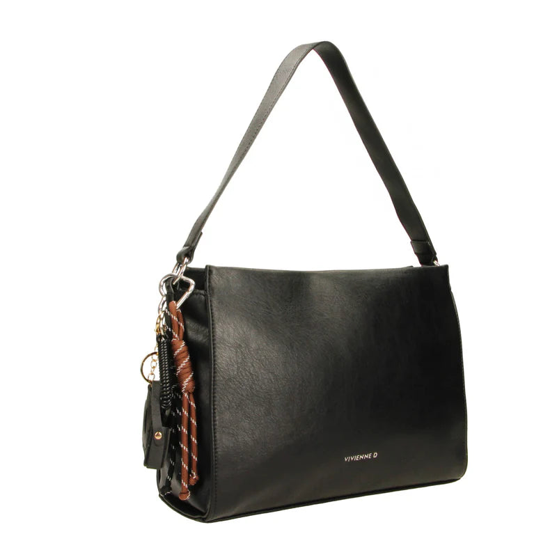 Borsa Vivienne D donna a spalla elegante design moderno raffinato Nero TU | Giò Fashion