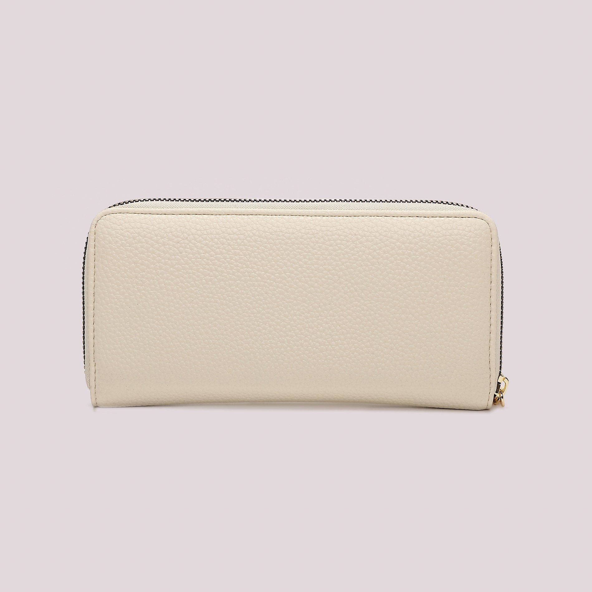 Portafoglio donna Mimi Mua grande zip around con logo in rilievo elegante PANNA TU | Giò Fashion