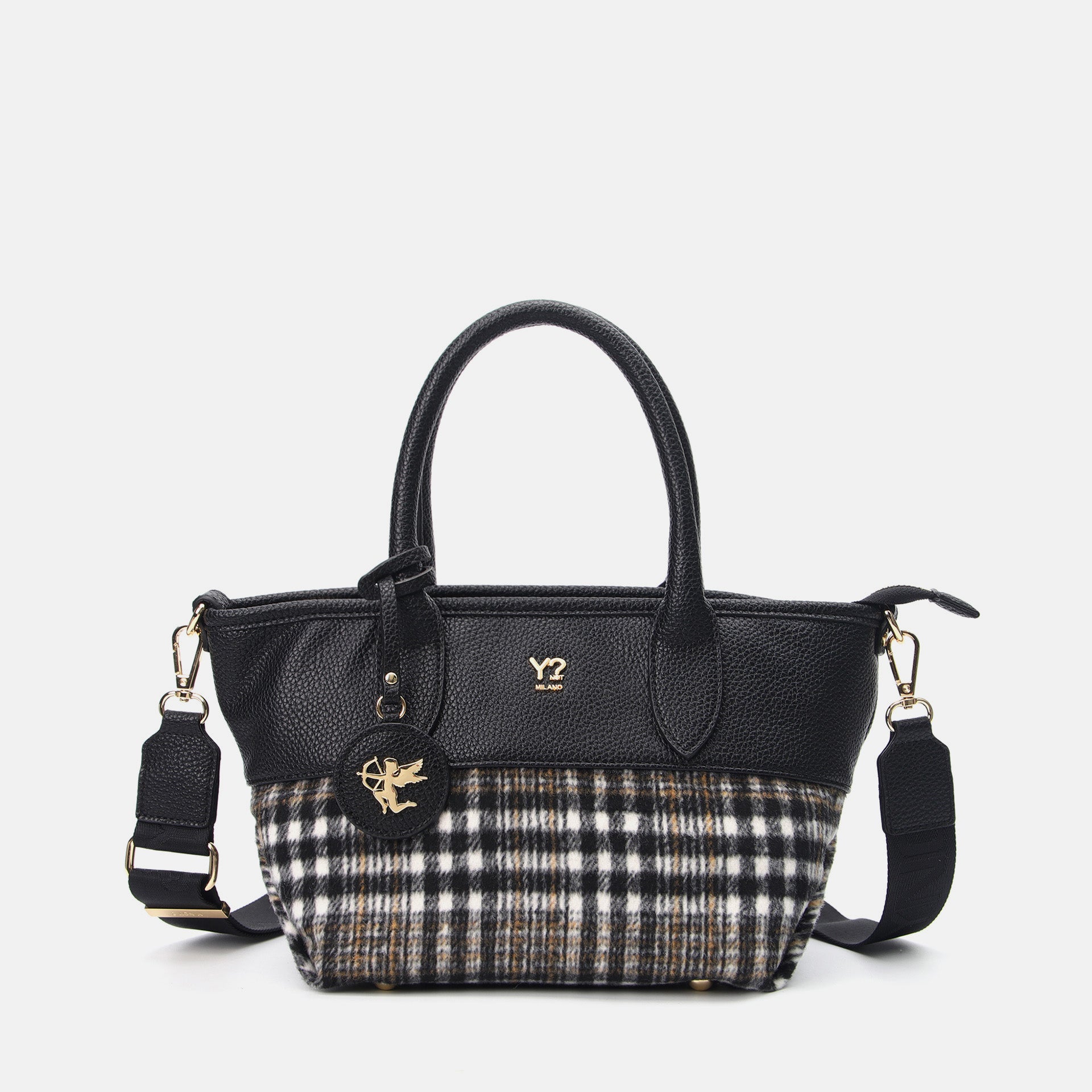 Ynot? Start Borsa Tote Donna con Dettaglio in Eco Pelliccia