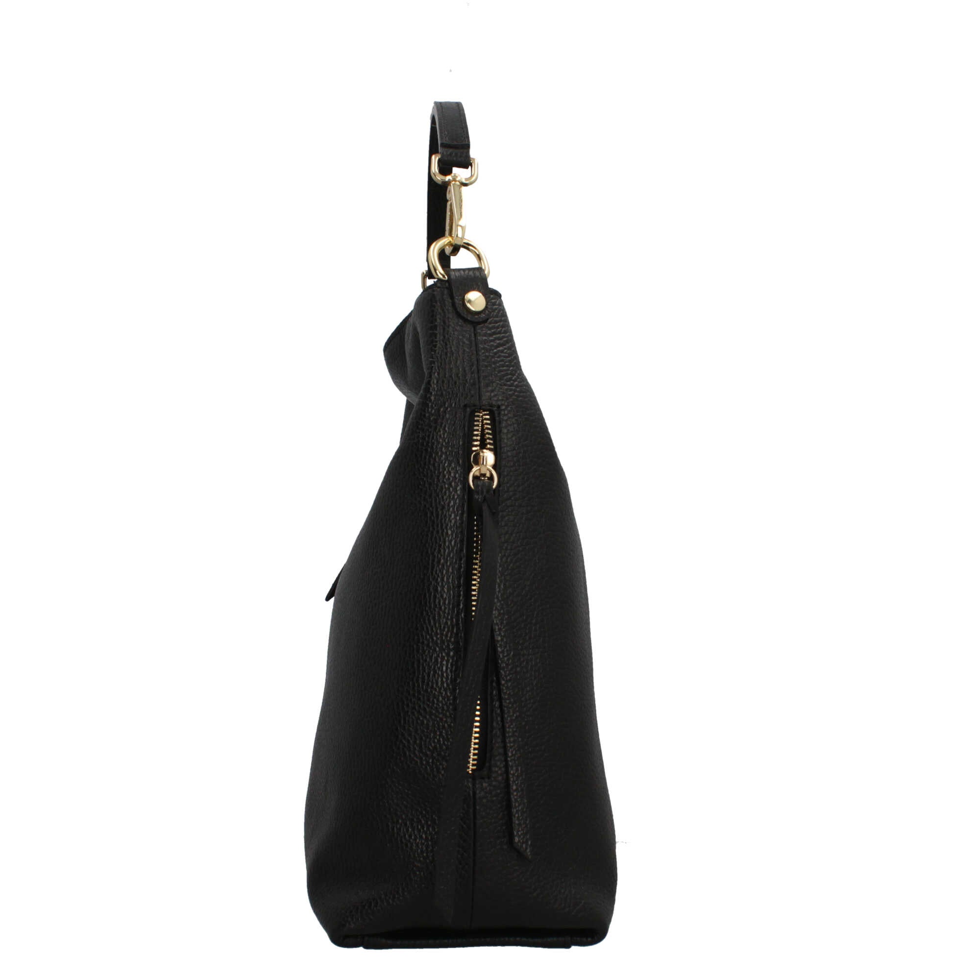 Borsa a spalla Made in Italy in pelle con tracolla rimovibile Nero TU | Giò Fashion