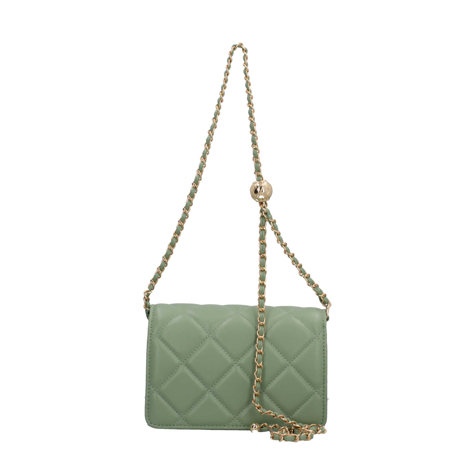 Borsa a tracolla Valentino trapuntata con chiusura a patta Verde TU | Giò Fashion