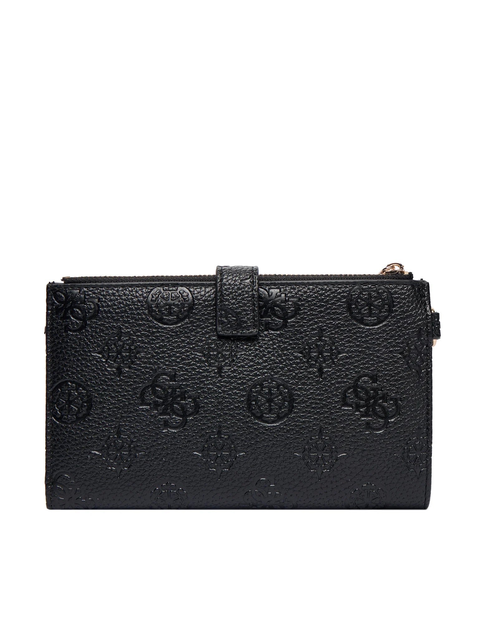 Guess portafoglio compatto logo all over con placca triangolare