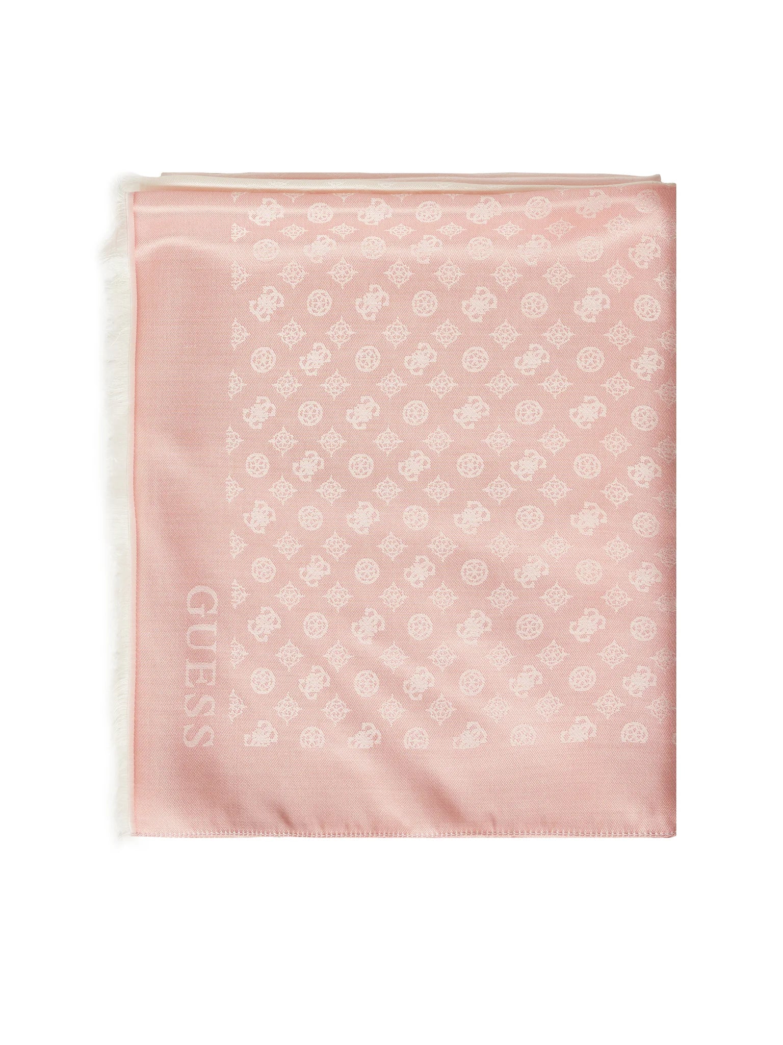 Guess sciarpa logo jacquard con frange