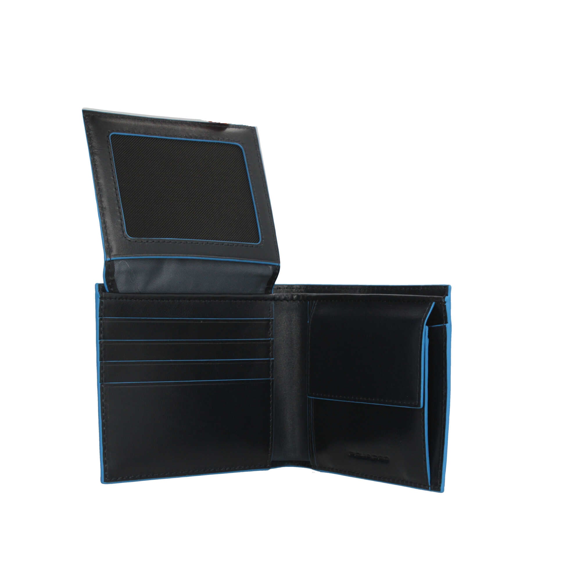 Portafoglio Piquadro in pelle con porta carte e scomparto portamonete Blu TU | Giò Fashion
