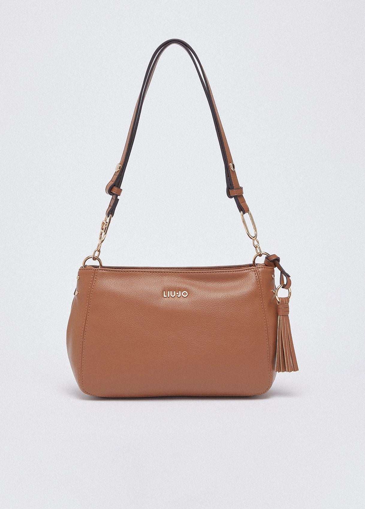 Borsa a spalla Liu Jo da donna elegante con tracolla regolabile e dettaglio charm Marrone TU | Giò Fashion