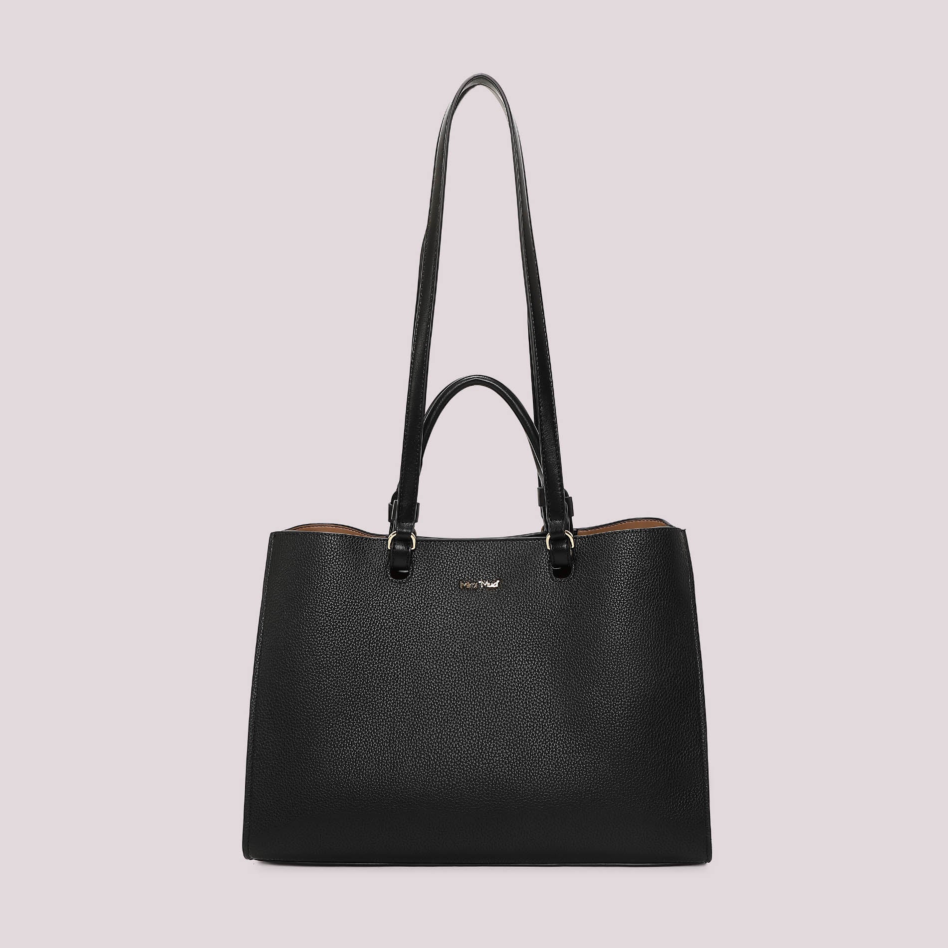Borsa shopping donna Mimi Mua con doppi manici e design strutturato elegante Nero TU | Giò Fashion