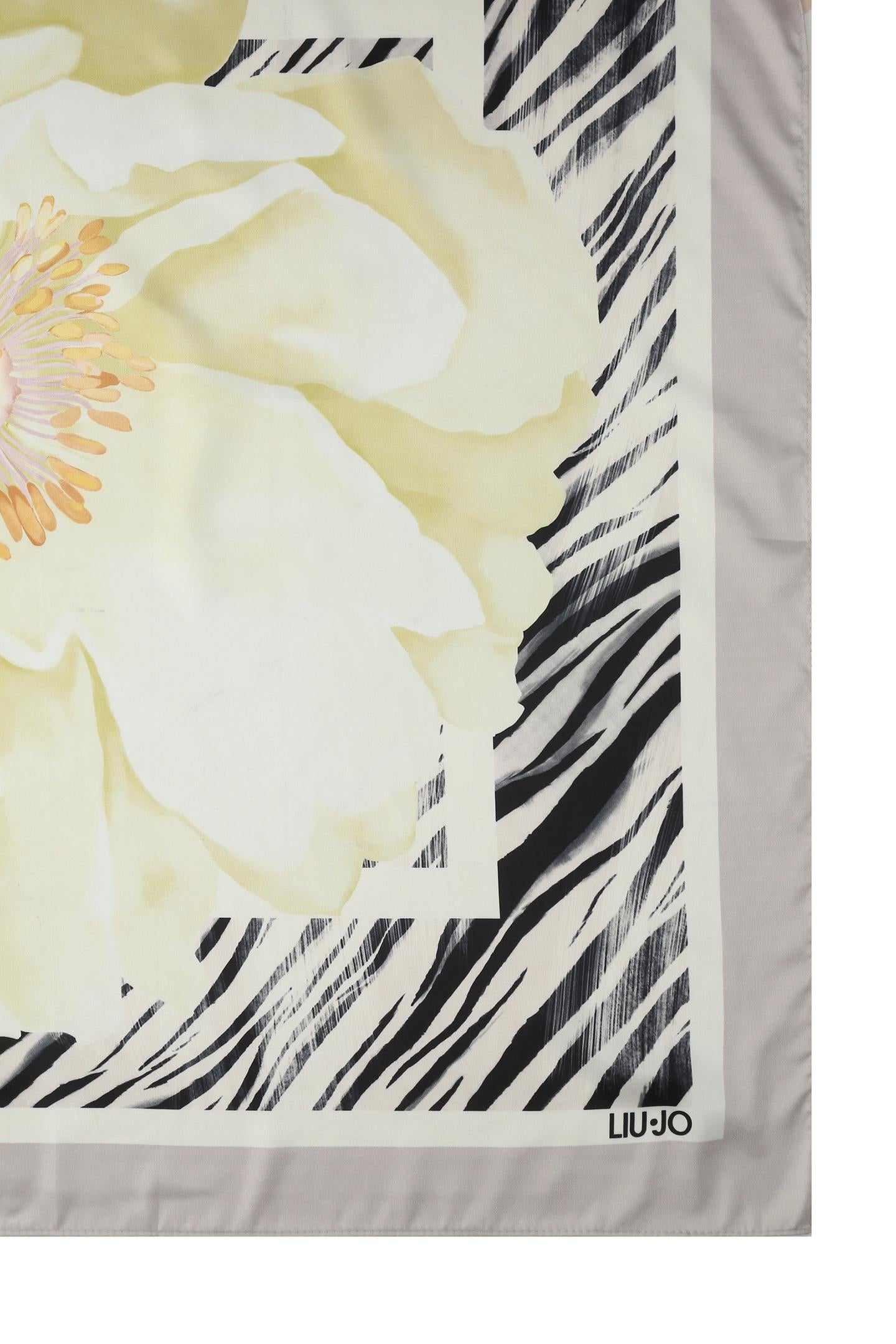 Foulard Liu Jo donna con stampa floreale e logo Peonia TU | Giò Fashion