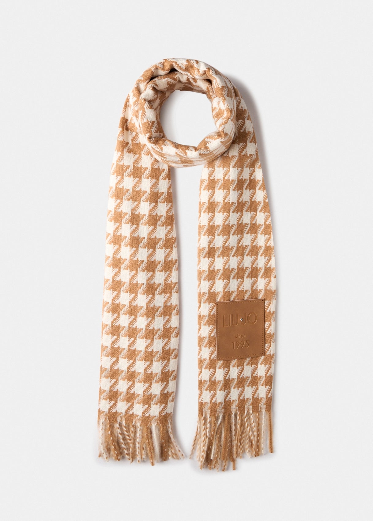 Liu Jo sciarpa con motivo pied de poule e frange